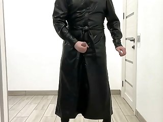 Bondage & Discipline Leather Lengthy Maxi Sundress And Overknee Stiletto Boots
